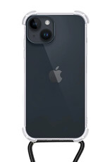 NoXx Hoes Geschikt voor iPhone 15 Plus Hoesje Transparant Met Telefoonkoord Cover Shock Proof Case Koord Hoes