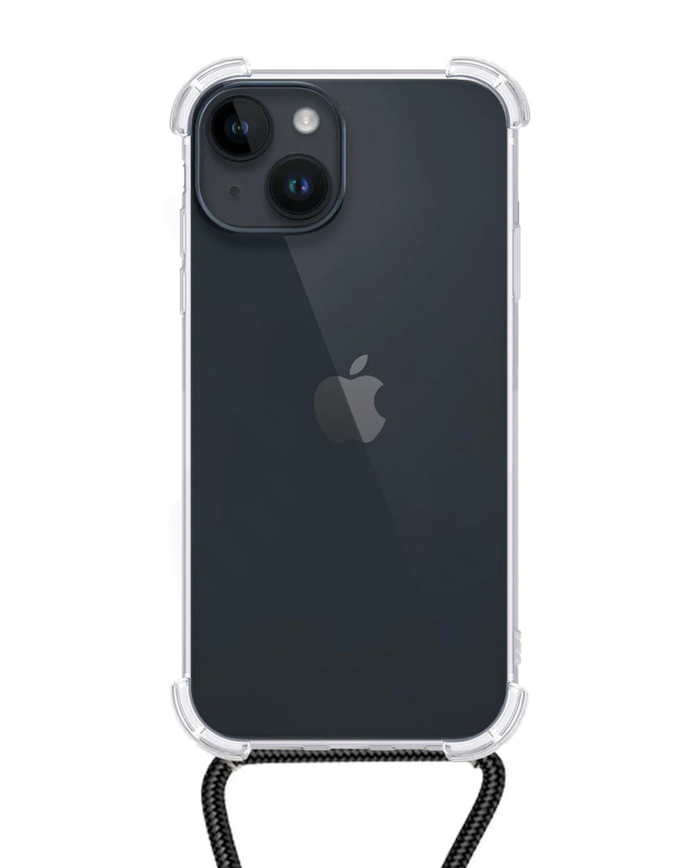 NoXx Hoes Geschikt voor iPhone 15 Plus Hoesje Transparant Met Telefoonkoord Cover Shock Proof Case Koord Hoes