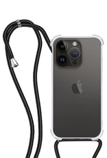 NoXx Hoes Geschikt voor iPhone 15 Pro Max Hoesje Transparant Met Telefoonkoord Cover Shock Proof Case Koord Hoes