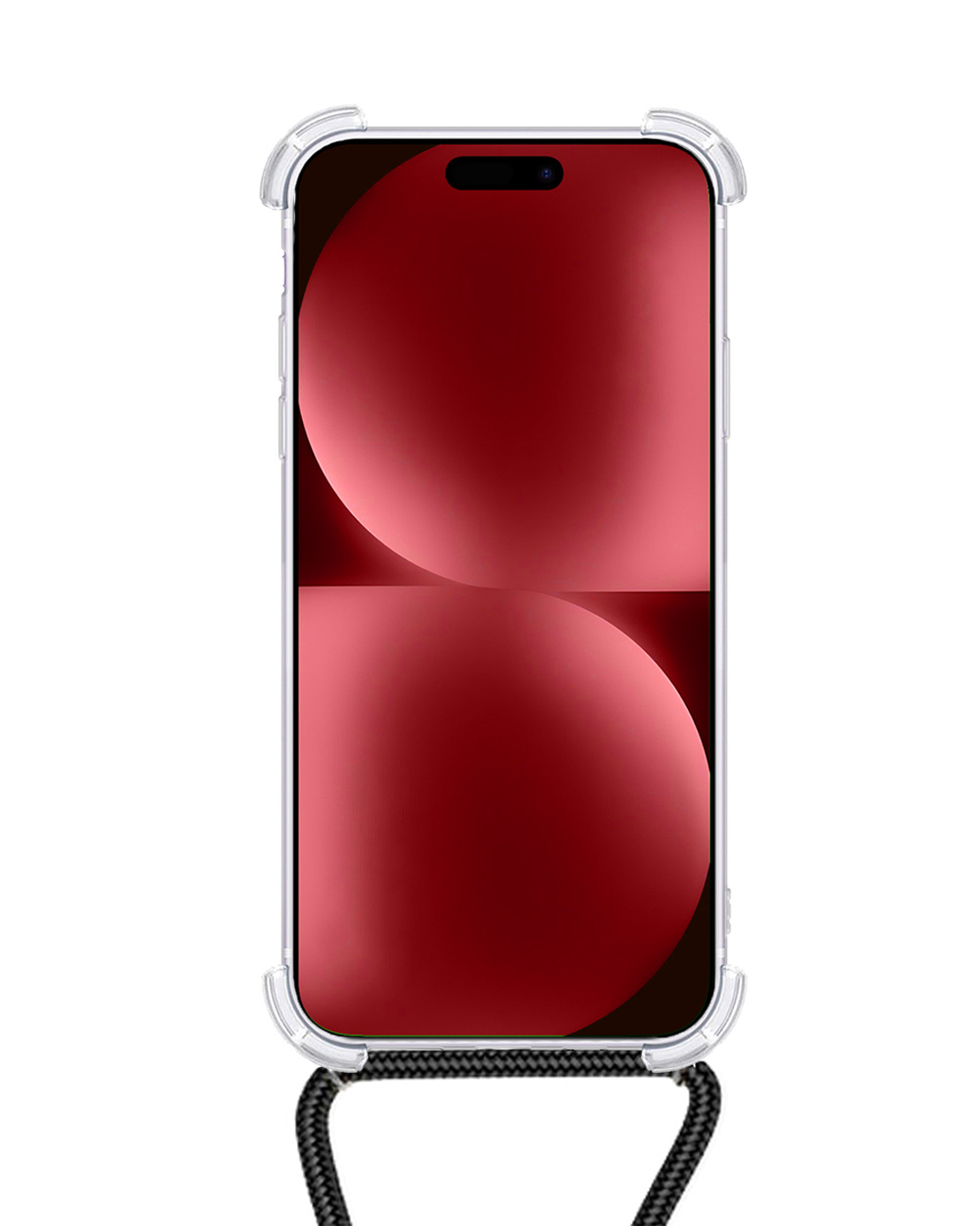 NoXx Hoes Geschikt voor iPhone 15 Pro Max Hoesje Transparant Met Telefoonkoord Cover Shock Proof Case Koord Hoes