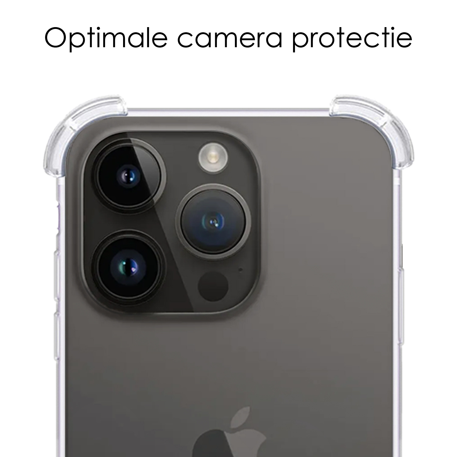 NoXx Hoes Geschikt voor iPhone 15 Pro Max Hoesje Transparant Met Telefoonkoord Cover Shock Proof Case Koord Hoes