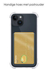 NoXx Hoes Geschikt voor iPhone 15 Hoesje Pasjeshouder Cover Shock Proof Case Siliconen Hoes Met Kaarthouder - Transparant