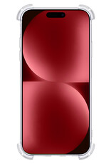 NoXx Hoes Geschikt voor iPhone 15 Pro Max Hoesje Pasjeshouder Cover Shock Proof Case Siliconen Hoes Met Kaarthouder - Transparant