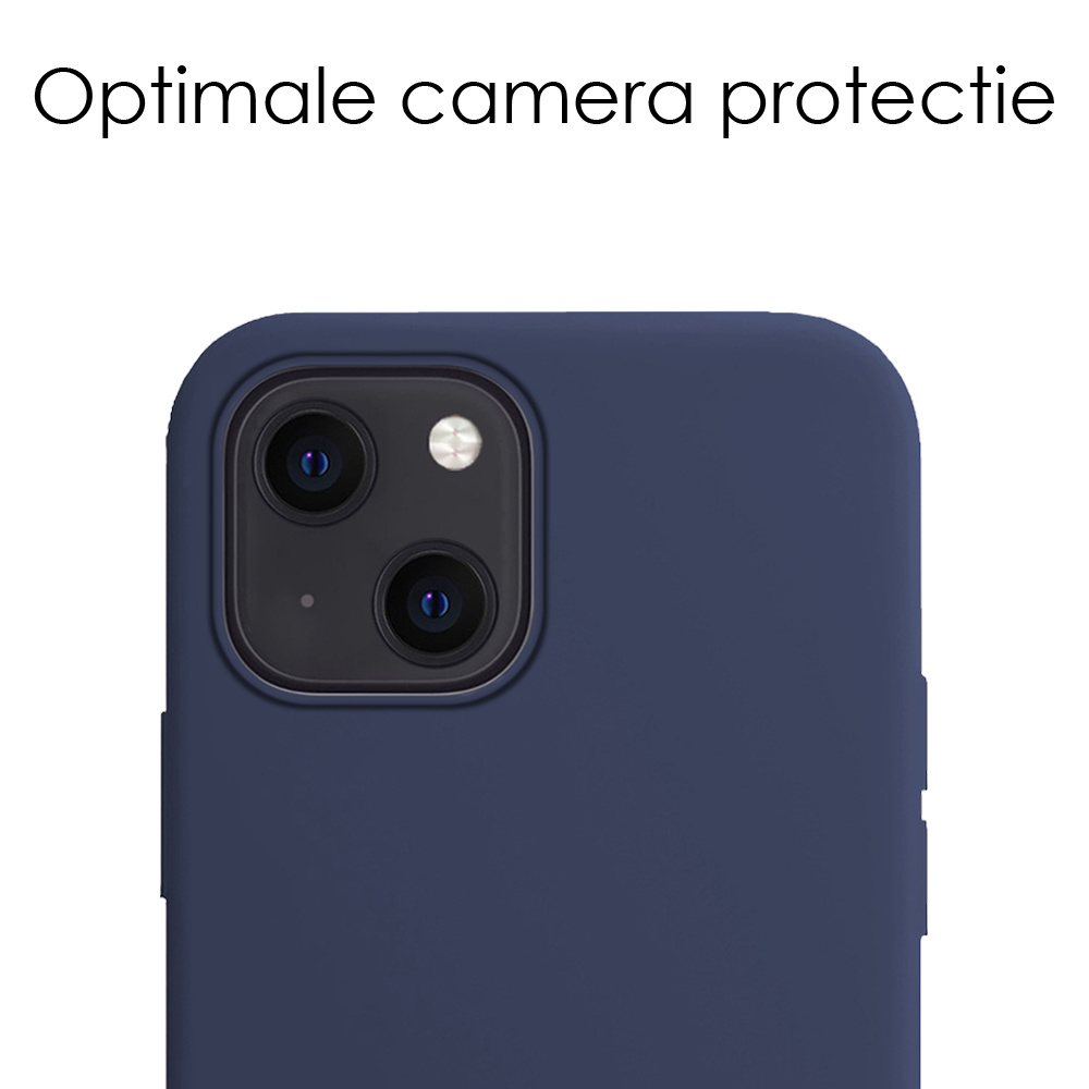 NoXx Hoes Geschikt voor iPhone 15 Hoesje Cover Siliconen Back Case Hoes - Donkerblauw