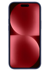 NoXx Hoes Geschikt voor iPhone 15 Hoesje Cover Siliconen Back Case Hoes - Donkerblauw