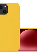 NoXx Hoes Geschikt voor iPhone 15 Hoesje Cover Siliconen Back Case Hoes - Geel