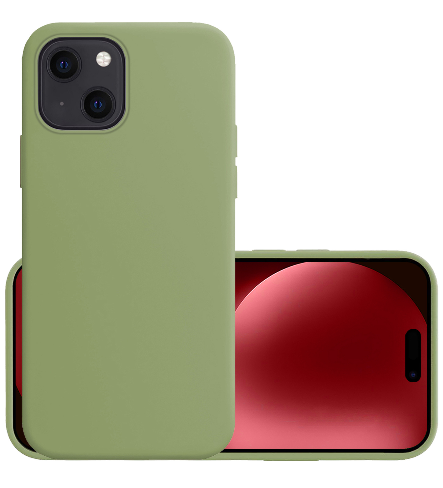 NoXx Hoes Geschikt voor iPhone 15 Hoesje Cover Siliconen Back Case Hoes - Groen