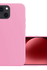 NoXx Hoes Geschikt voor iPhone 15 Hoesje Cover Siliconen Back Case Hoes - Lichtroze