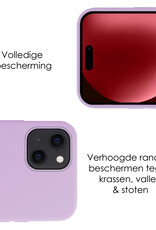 NoXx Hoes Geschikt voor iPhone 15 Hoesje Cover Siliconen Back Case Hoes - Lila