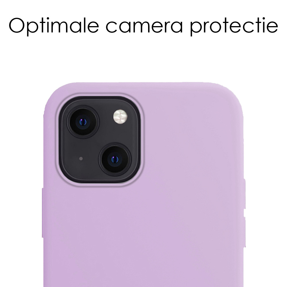 NoXx Hoes Geschikt voor iPhone 15 Hoesje Cover Siliconen Back Case Hoes - Lila