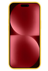 NoXx Hoes Geschikt voor iPhone 15 Hoesje Cover Siliconen Back Case Hoes - Geel - 2x
