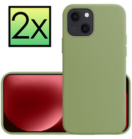 NoXx NoXx iPhone 15 Hoesje Siliconen - Groen - 2 PACK