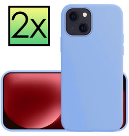 NoXx NoXx iPhone 15 Hoesje Siliconen - Lichtblauw - 2 PACK
