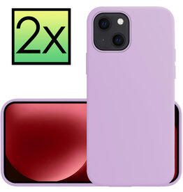 NoXx NoXx iPhone 15 Hoesje Siliconen - Lila - 2 PACK
