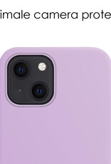 NoXx Hoes Geschikt voor iPhone 15 Hoesje Cover Siliconen Back Case Hoes - Lila - 2x
