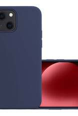 NoXx Hoes Geschikt voor iPhone 15 Plus Hoesje Cover Siliconen Back Case Hoes - Donkerblauw