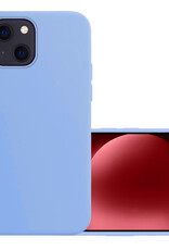 NoXx Hoes Geschikt voor iPhone 15 Plus Hoesje Cover Siliconen Back Case Hoes - Lichtblauw