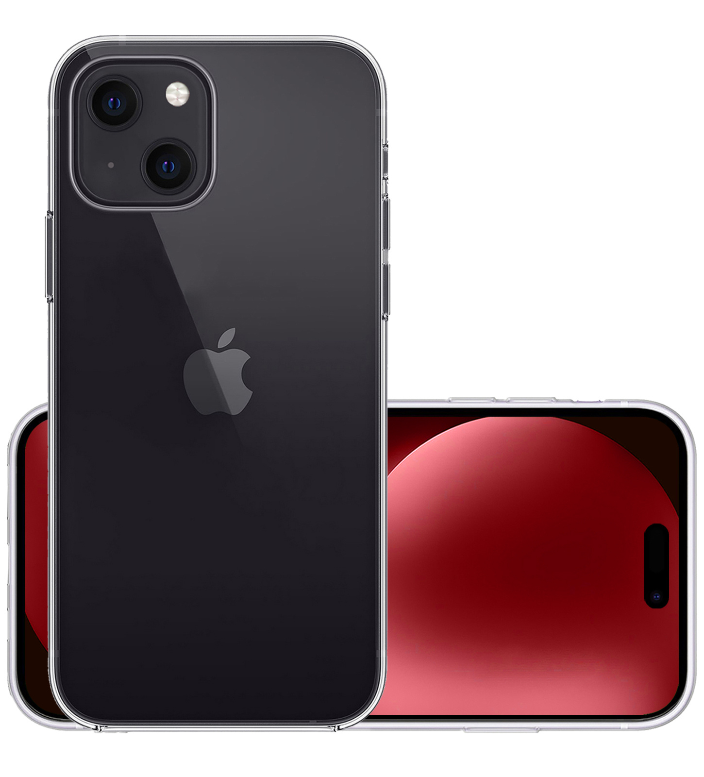 NoXx Hoes Geschikt voor iPhone 15 Plus Hoesje Cover Siliconen Back Case Hoes - Transparant