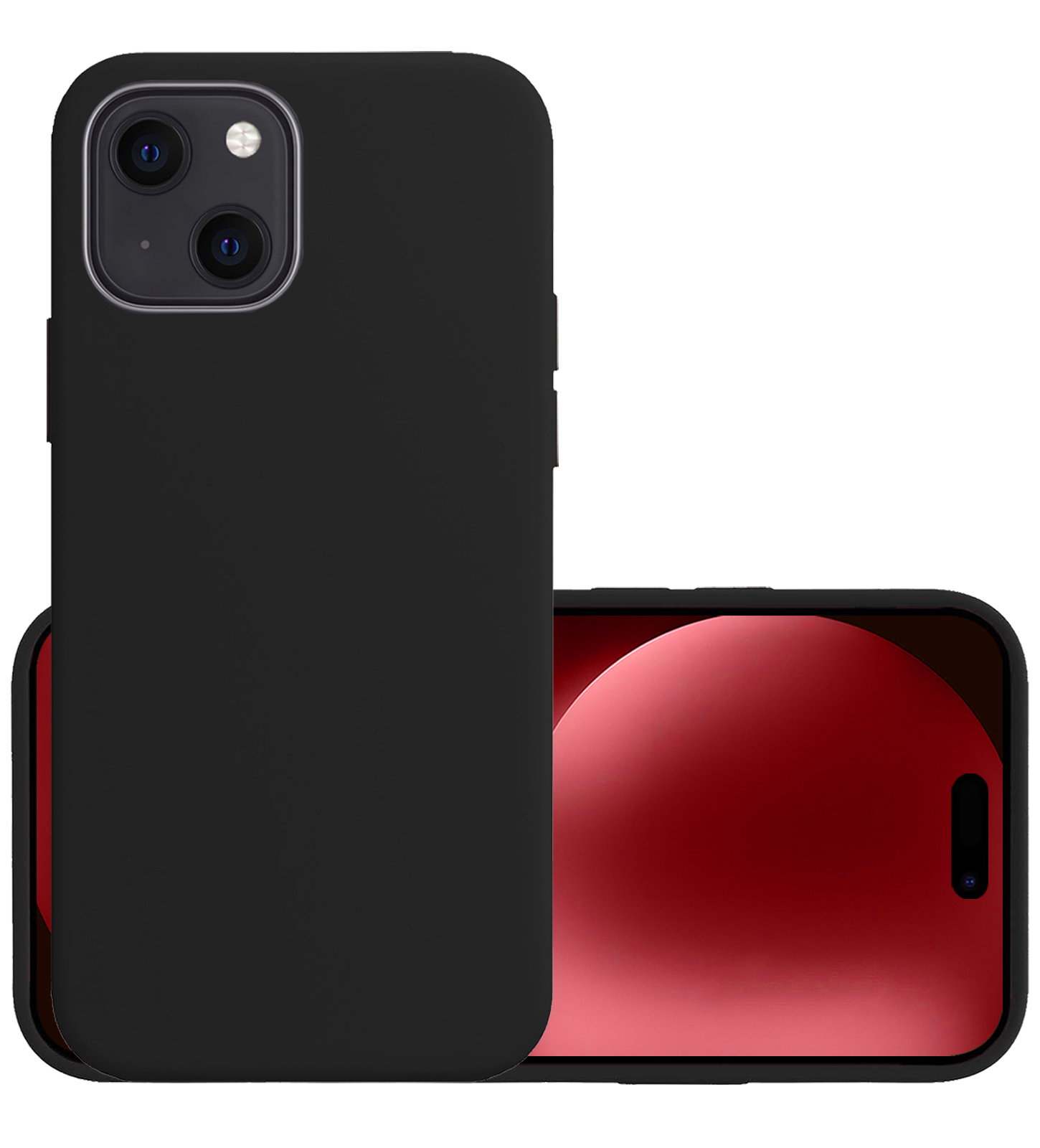 NoXx Hoes Geschikt voor iPhone 15 Plus Hoesje Cover Siliconen Back Case Hoes - Zwart