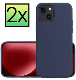 NoXx NoXx iPhone 15 Plus Hoesje Siliconen - Donkerblauw - 2 PACK