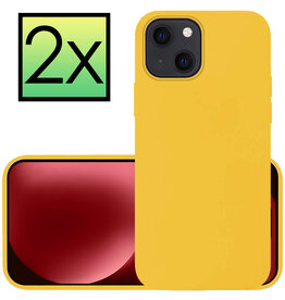 NoXx NoXx iPhone 15 Plus Hoesje Siliconen - Geel - 2 PACK