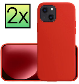 NoXx NoXx iPhone 15 Plus Hoesje Siliconen - Rood - 2 PACK