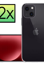 NoXx Hoes Geschikt voor iPhone 15 Plus Hoesje Cover Siliconen Back Case Hoes - Transparant - 2x