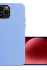 NoXx Hoes Geschikt voor iPhone 15 Pro Hoesje Cover Siliconen Back Case Hoes - Lichtblauw