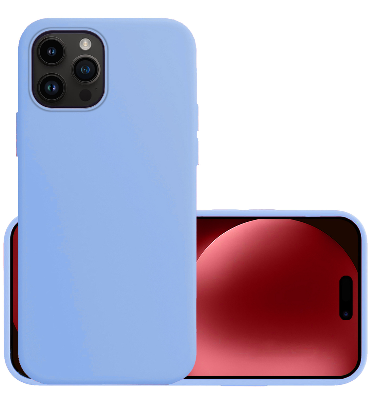 NoXx Hoes Geschikt voor iPhone 15 Pro Hoesje Cover Siliconen Back Case Hoes - Lichtblauw