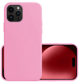 NoXx NoXx iPhone 15 Pro Hoesje Siliconen - Lichtroze