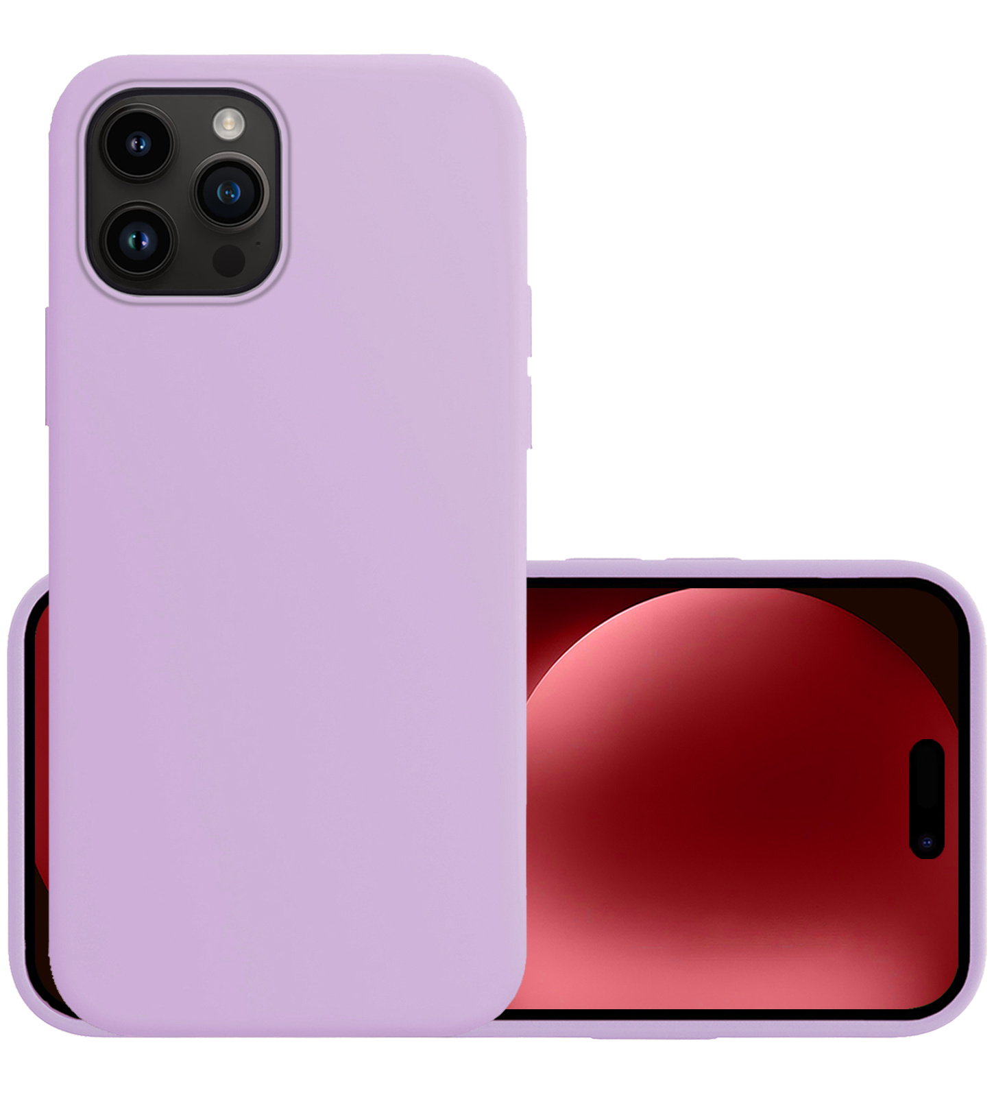 NoXx Hoes Geschikt voor iPhone 15 Pro Hoesje Cover Siliconen Back Case Hoes - Lila