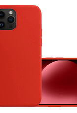 NoXx Hoes Geschikt voor iPhone 15 Pro Hoesje Cover Siliconen Back Case Hoes - Rood