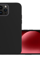 NoXx Hoes Geschikt voor iPhone 15 Pro Hoesje Cover Siliconen Back Case Hoes - Zwart