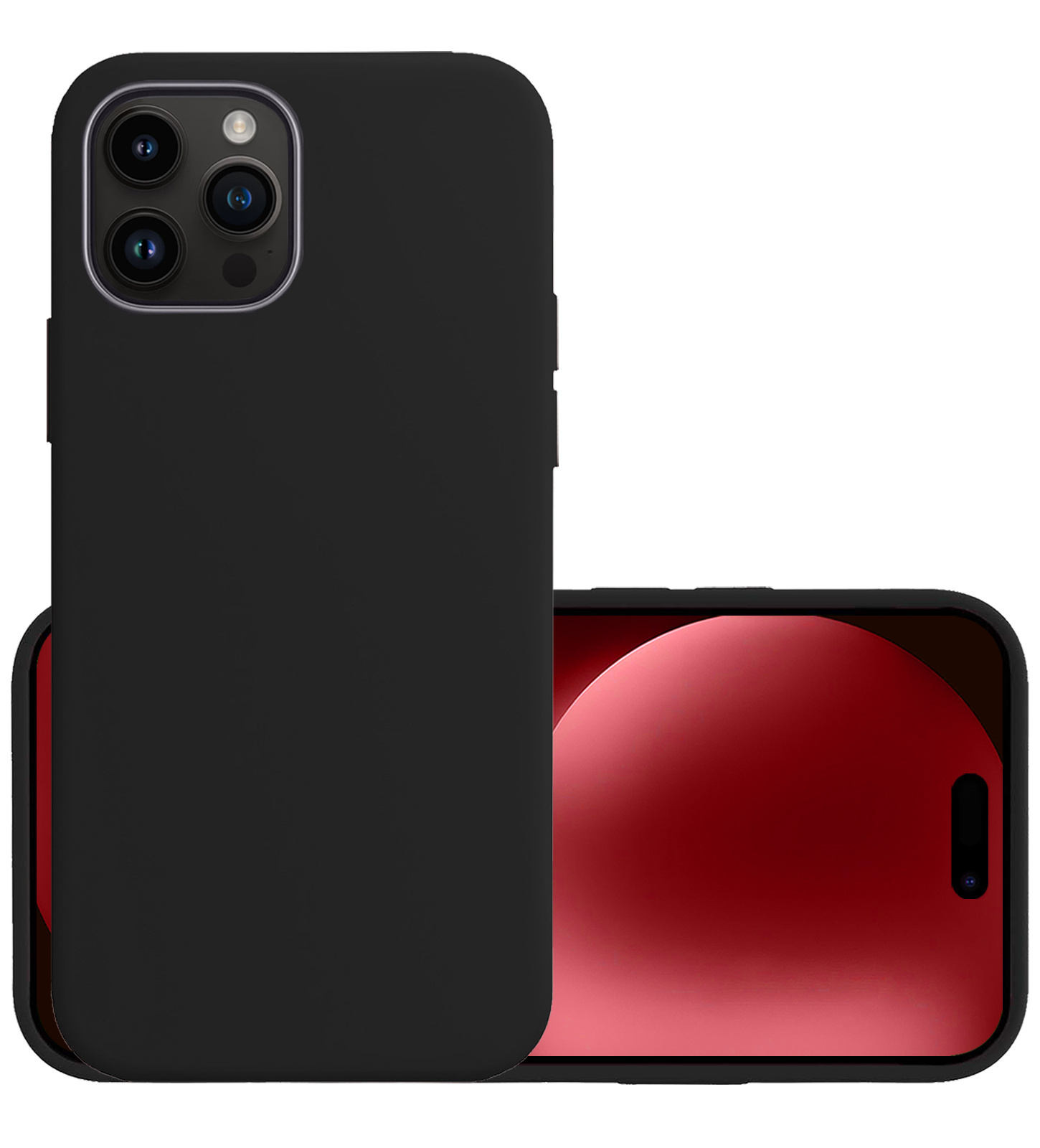 NoXx Hoes Geschikt voor iPhone 15 Pro Hoesje Cover Siliconen Back Case Hoes - Zwart