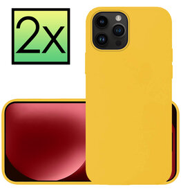 NoXx NoXx iPhone 15 Pro Hoesje Siliconen - Geel - 2 PACK