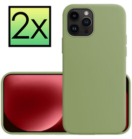 NoXx NoXx iPhone 15 Pro Hoesje Siliconen - Groen - 2 PACK