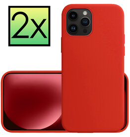 NoXx NoXx iPhone 15 Pro Hoesje Siliconen - Rood - 2 PACK