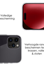 NoXx Hoes Geschikt voor iPhone 15 Pro Hoesje Cover Siliconen Back Case Hoes - Transparant - 2x