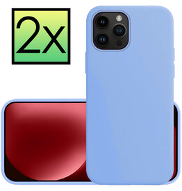 NoXx NoXx iPhone 15 Pro Hoesje Siliconen - Lichtblauw - 2 PACK