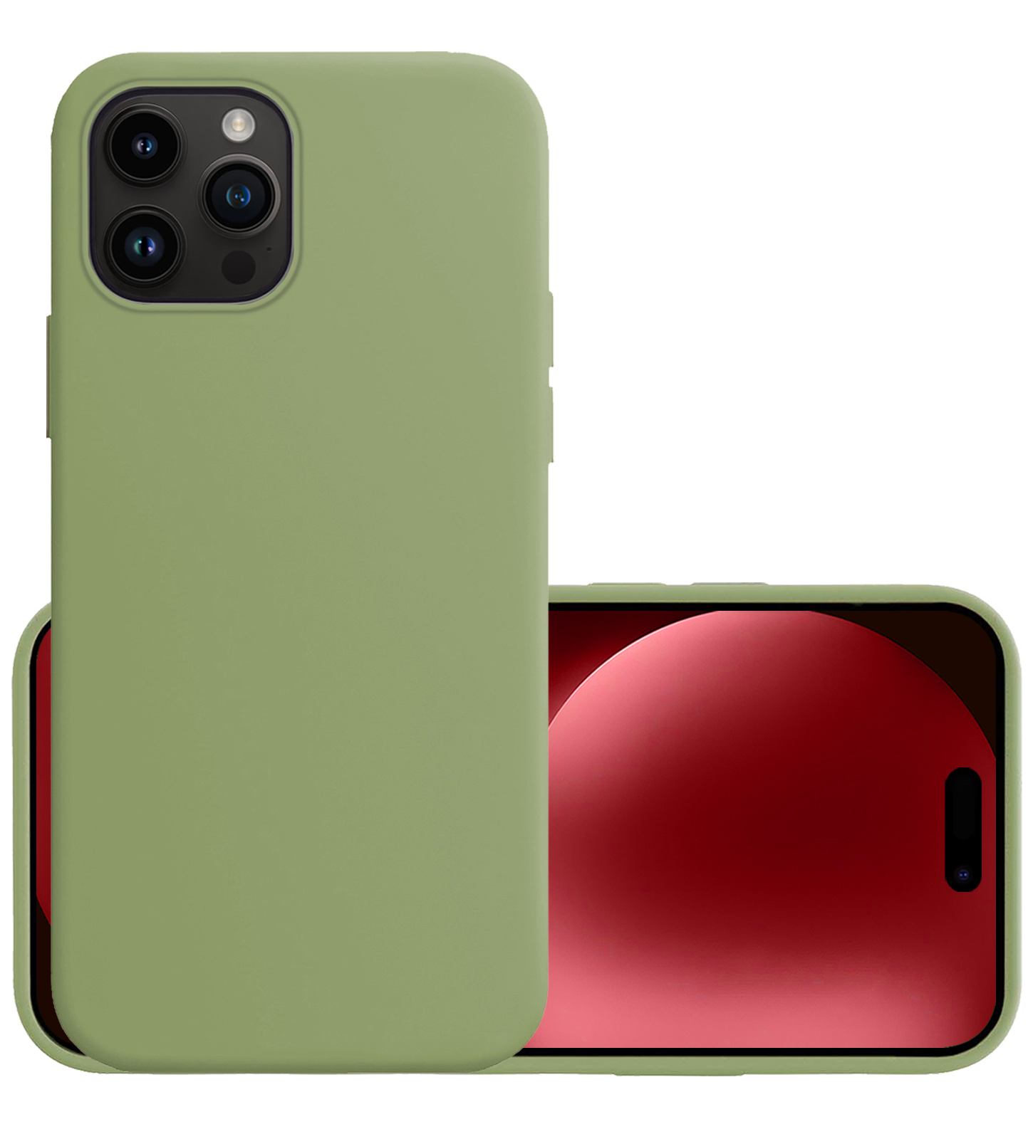 NoXx Hoes Geschikt voor iPhone 15 Pro Max Hoesje Cover Siliconen Back Case Hoes - Groen