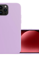 NoXx Hoes Geschikt voor iPhone 15 Pro Max Hoesje Cover Siliconen Back Case Hoes - Lila