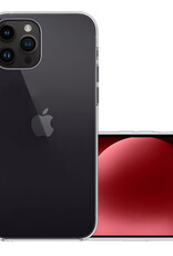 NoXx Hoes Geschikt voor iPhone 15 Pro Max Hoesje Cover Siliconen Back Case Hoes - Transparant