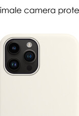 NoXx Hoes Geschikt voor iPhone 15 Pro Max Hoesje Cover Siliconen Back Case Hoes - Wit