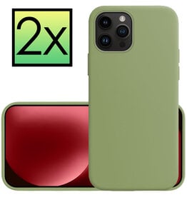 NoXx NoXx iPhone 15 Pro Max Hoesje Siliconen - Groen - 2 PACK