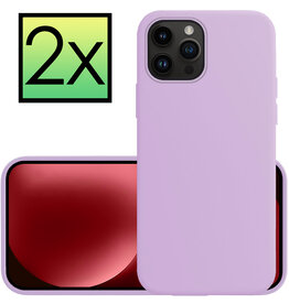 NoXx NoXx iPhone 15 Pro Max Hoesje Siliconen - Lila - 2 PACK