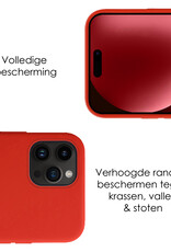 NoXx Hoes Geschikt voor iPhone 15 Pro Max Hoesje Cover Siliconen Back Case Hoes - Rood - 2x