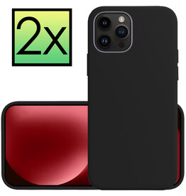 NoXx NoXx iPhone 15 Pro Max Hoesje Siliconen - Zwart - 2 PACK