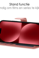 NoXx Hoes Geschikt voor iPhone 15 Plus Hoesje Book Case Hoes Flip Cover Wallet Bookcase - Rosé goud