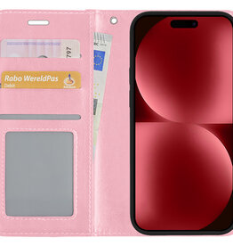 NoXx NoXx iPhone 15 Pro Max Hoesje Bookcase - Lichtroze