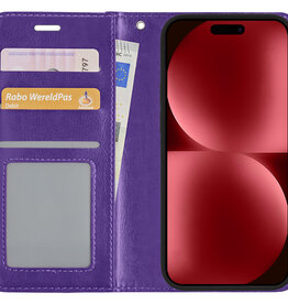 NoXx NoXx iPhone 15 Pro Max Hoesje Bookcase - Paars